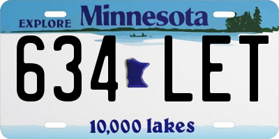 MN license plate 634LET