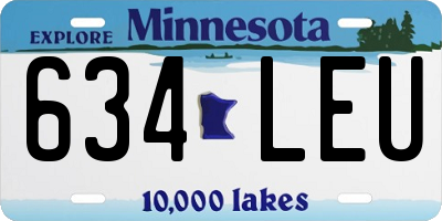 MN license plate 634LEU