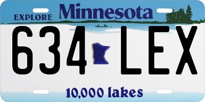 MN license plate 634LEX