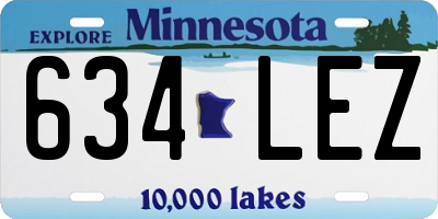 MN license plate 634LEZ