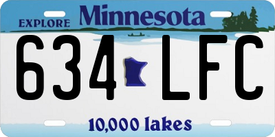 MN license plate 634LFC