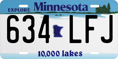 MN license plate 634LFJ