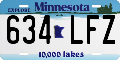MN license plate 634LFZ