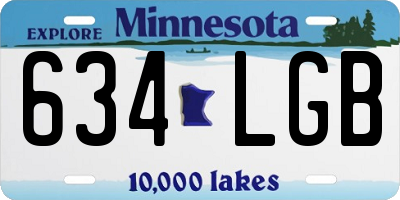 MN license plate 634LGB