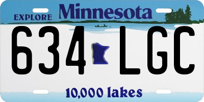 MN license plate 634LGC