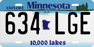 MN license plate 634LGE