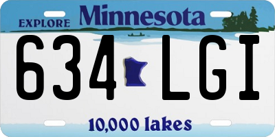 MN license plate 634LGI