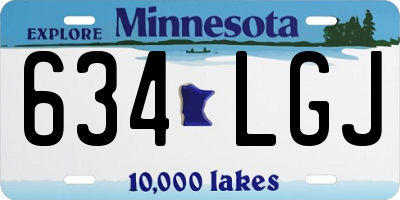 MN license plate 634LGJ