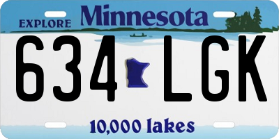 MN license plate 634LGK