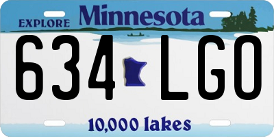 MN license plate 634LGO