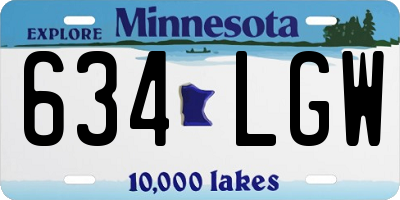 MN license plate 634LGW