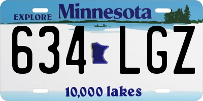 MN license plate 634LGZ