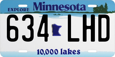 MN license plate 634LHD