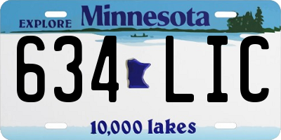 MN license plate 634LIC