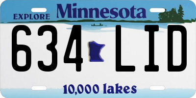 MN license plate 634LID