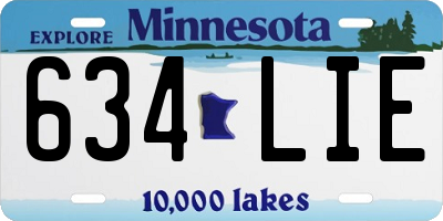 MN license plate 634LIE