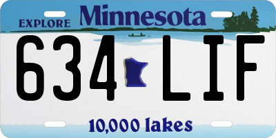 MN license plate 634LIF