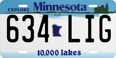 MN license plate 634LIG