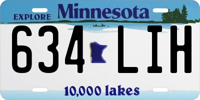 MN license plate 634LIH