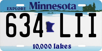 MN license plate 634LII