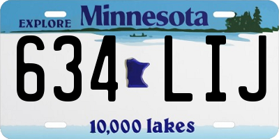 MN license plate 634LIJ