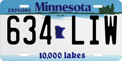 MN license plate 634LIW
