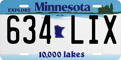 MN license plate 634LIX