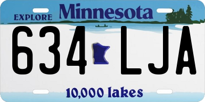 MN license plate 634LJA