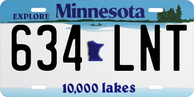 MN license plate 634LNT