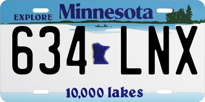 MN license plate 634LNX