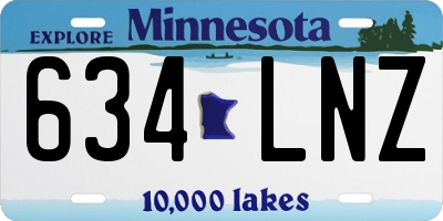 MN license plate 634LNZ
