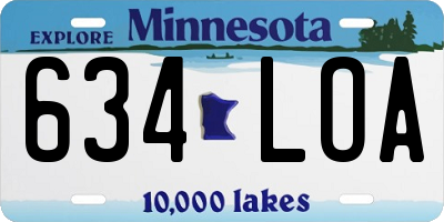 MN license plate 634LOA