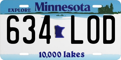 MN license plate 634LOD