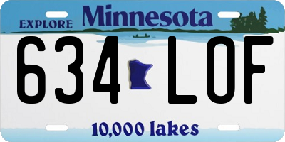 MN license plate 634LOF