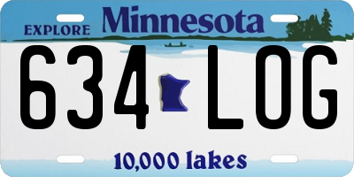 MN license plate 634LOG