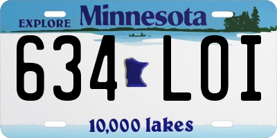 MN license plate 634LOI
