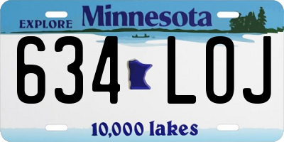 MN license plate 634LOJ