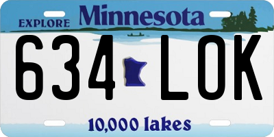 MN license plate 634LOK