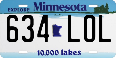 MN license plate 634LOL