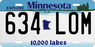 MN license plate 634LOM