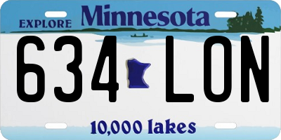 MN license plate 634LON
