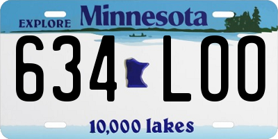 MN license plate 634LOO