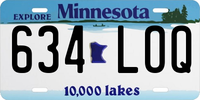 MN license plate 634LOQ