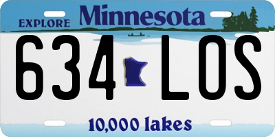 MN license plate 634LOS
