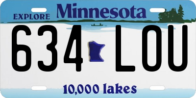 MN license plate 634LOU