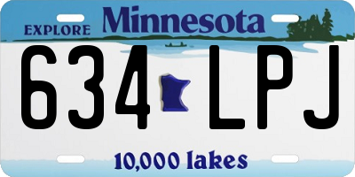 MN license plate 634LPJ