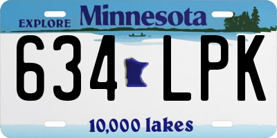 MN license plate 634LPK