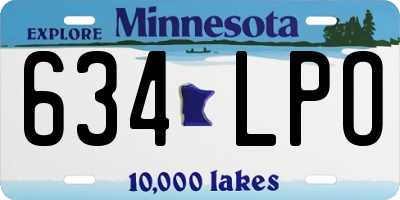 MN license plate 634LPO