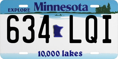 MN license plate 634LQI