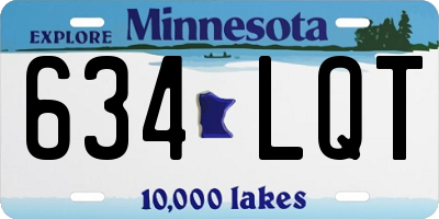 MN license plate 634LQT